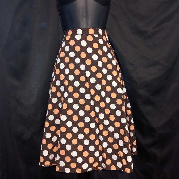 no brand Dresses & Skirts - Stylish Polka Dot Midi Skirt - Black, White, and Brown